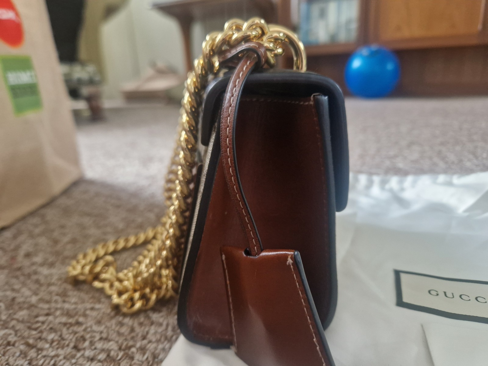 Gucci Padlock Leather And Coated Canvas Handbag image 9