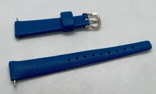 NEW NOS Slim Blue Sports/Dive Watch Band 13mm Lugs Silver Buckle W/Spring Bars