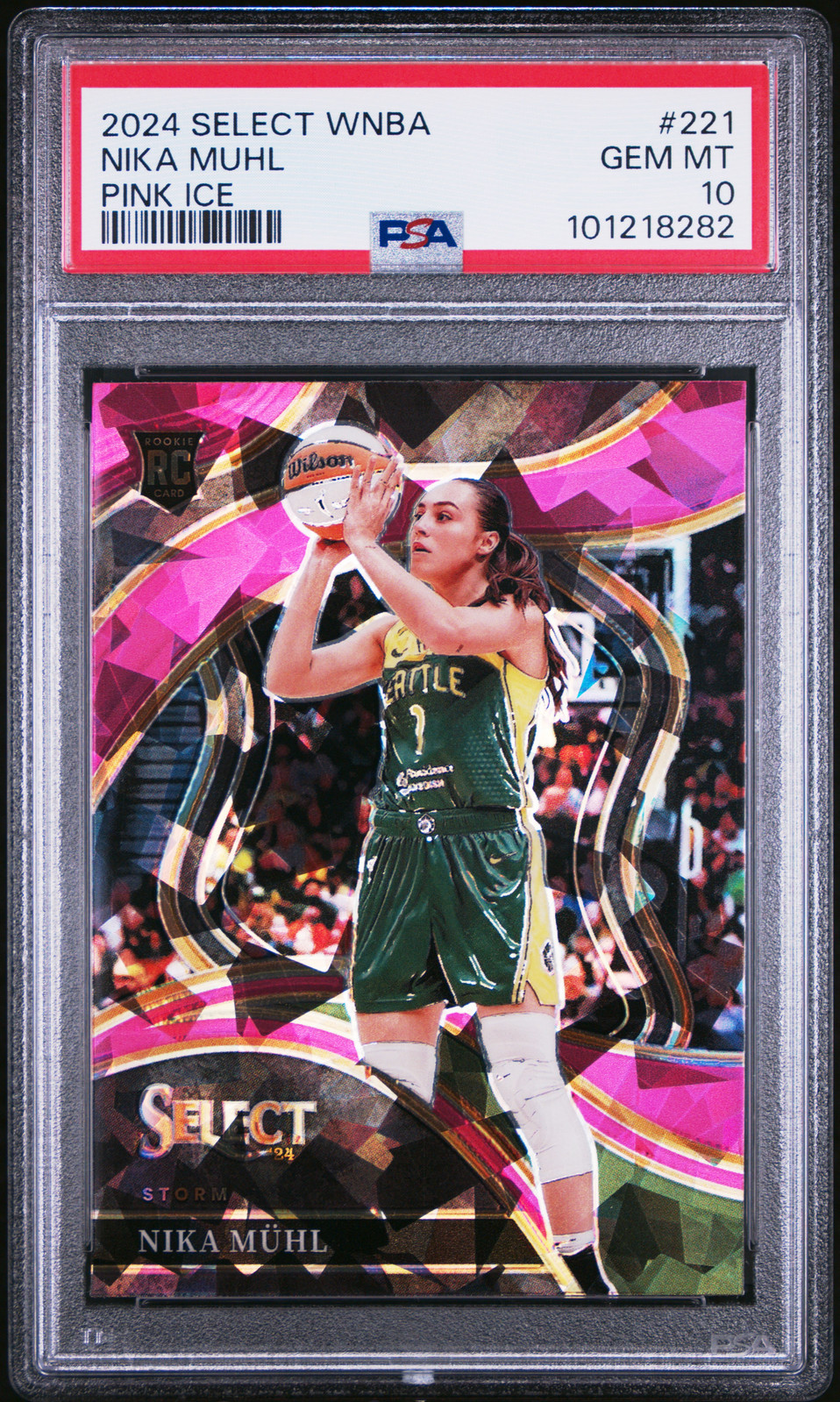 2024 PANINI SELECT WNBA PINK ICE #221 NIKA MUHL PSA 10