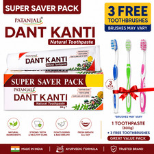 Patanjali Dant Kanti Natural Toothpaste 800g 3 FREE Toothbrushes May Vary