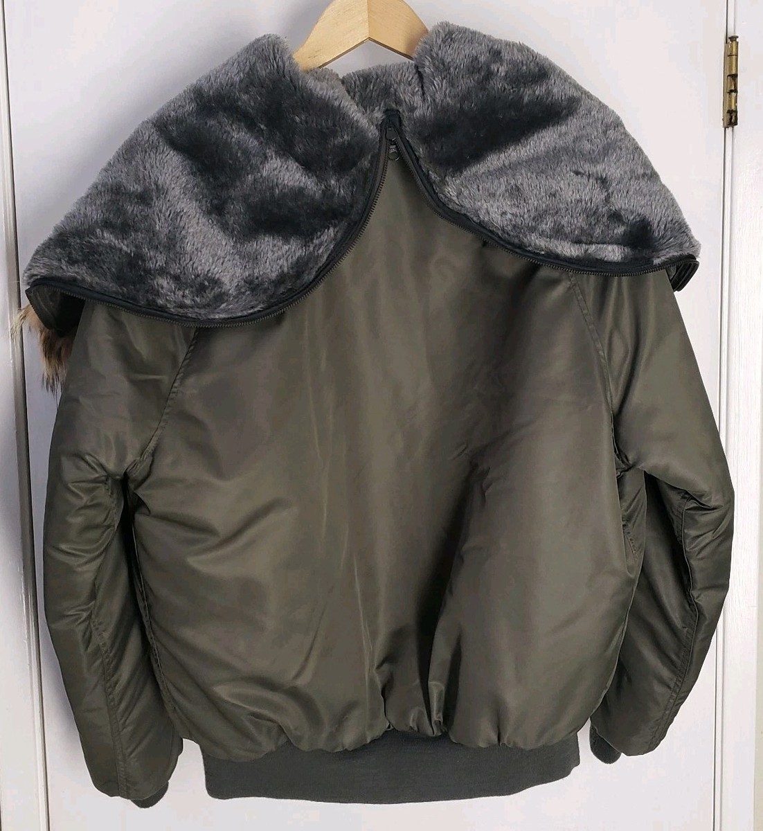 1966 USAF Flying Flight Jacket Mans Heavy N-2B N2B W/ Coyote Fur