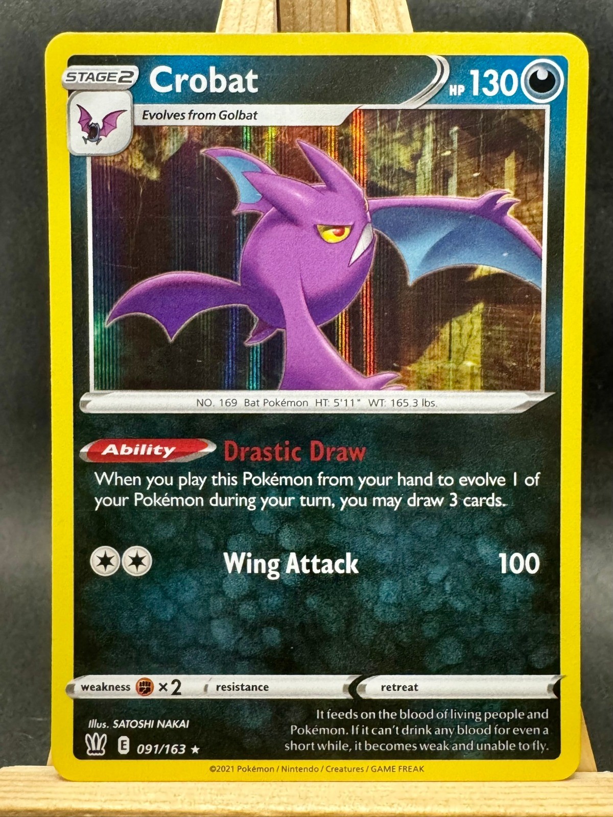Crobat Holo Rare Pokemon Trading Card Game SWSH05: Battle Styles 091/163 NM
