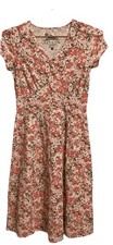 Sahalie Dress Womens M Pink Cotton Blend Ditzy Floral Midi Western Boho