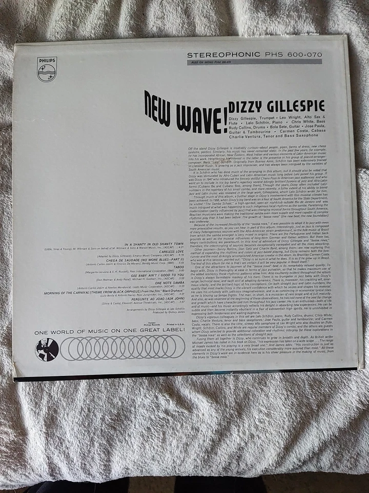 Dizzy Gillespie New Wave!! Jazz Vinyl PHS600070 Stereo Philips Records Chicago - Image 2 of 4