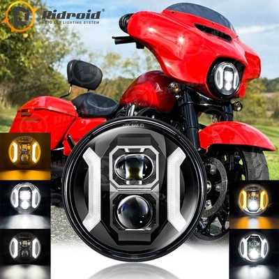 7'' Inch LED Headlight H4 High/Low Beam Headlamp For Harley Davidson Motorcycle