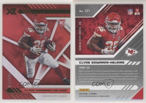 2020 Panini XR Rookie Red 164/249 Clyde Edwards-Helaire #121 05vf - Picture 3 of 3