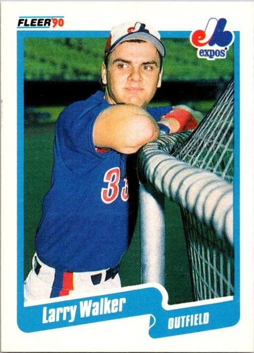 Larry Walker - 1990 Fleer - # 363 - Expos - ROOKIE - FREE SHIPPING!