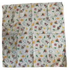 VTG Mount Vernon Mills Flannel Baby Receiving Blanket MVM Nautical Bears Riegel