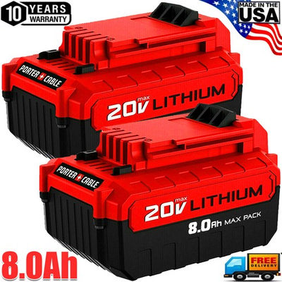 #ad #ad Pack 8.0Ah 20Volt For Porter Cable Battery 20V MAX Lithium PCC680L PCC685L $71.69