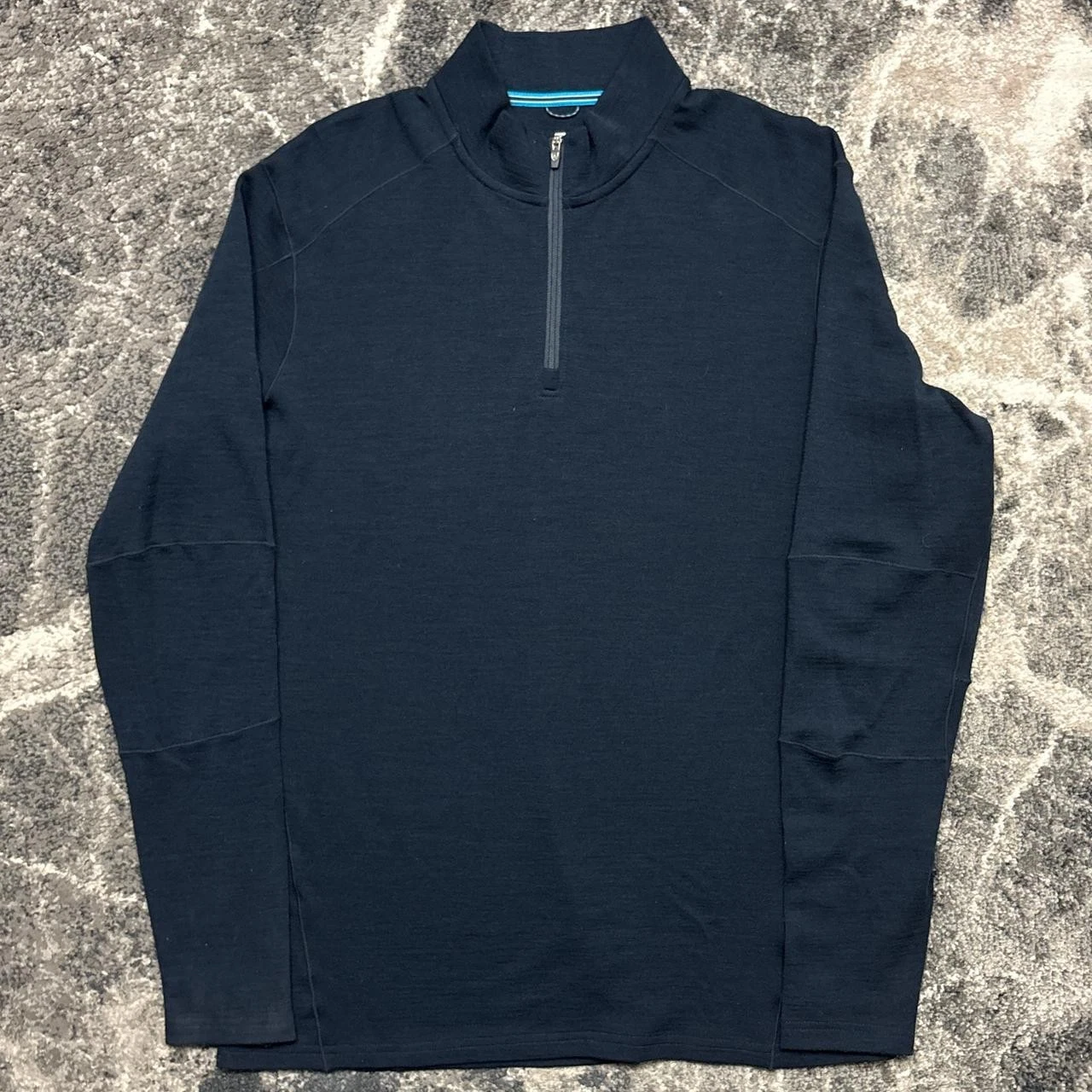 Kuhl Invigoratr Merino Wool 1/4 Zip Sweater Mens Large Navy Blue 3236 Base Layer