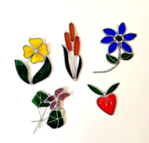 Tiffany Collector Society Stained glass suncatchers Lot of 5