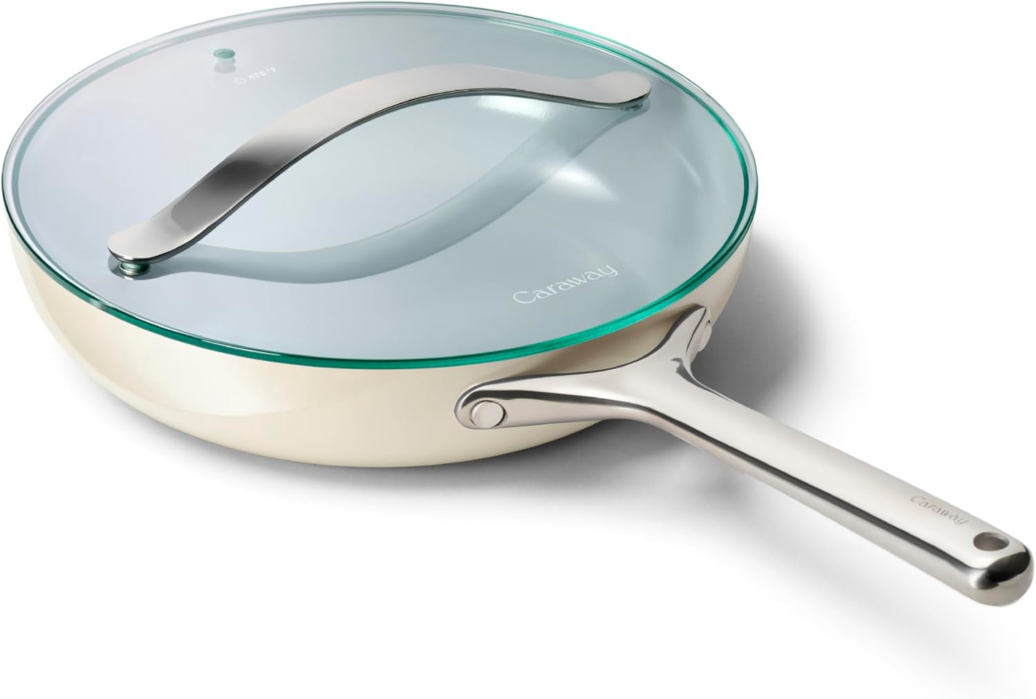 Caraway Nonstick Ceramic Frying Pan with Glass Lid (2.7 Qt, 10.5