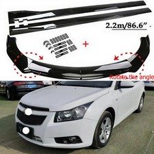 Blk Front Bumper Lip Splitter Spoiler 86.6 Side Skirt For 10-19 Chevrolet Cruze Blk Front Bumper Lip Splitter Spoiler 86.6 Side Skirt For 10-19 Chevrolet Cruze