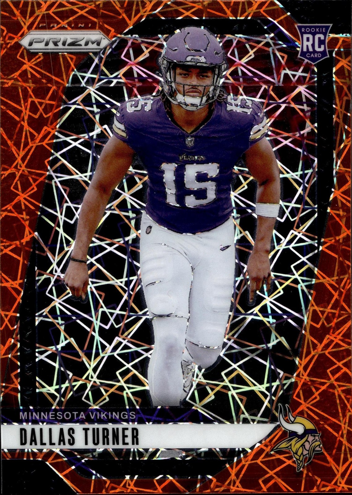 2024 Panini Prizm Orange Laser Prizm Dallas Turner Rookie Card #324