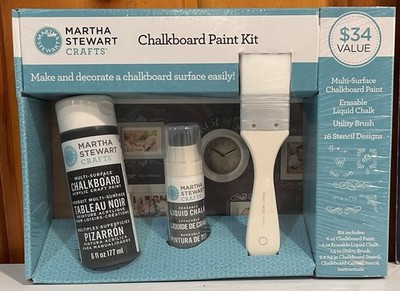 Martha Stewart Crafts Chalkboard Paint Kit Brush Stencil  NEW