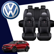 For all Volkswagen car seat covers full set front rear luxury faux leather black