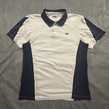 Vintage 90s Lacoste Sport Shirt Mens 7 Short Sleeve Polo White Colorblock Tennis