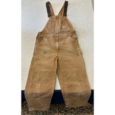 Carhartt Mens Bib Overalls Double Knee Size 38