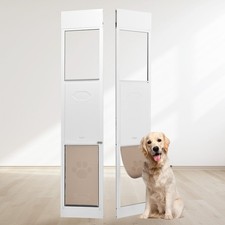 Dog Door for Sliding Glass Door, 75 7/8"-80 11/16" Adjustable Height Doggy Door