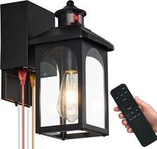 Outdoor Motion Sensor Porch Light with Remote and GFCI Outlet