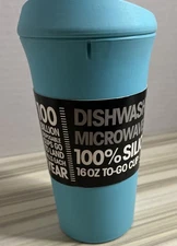 GoSili Reusable Silicone Tumbler with lid 100% European-Grade Platinum Sili Teal