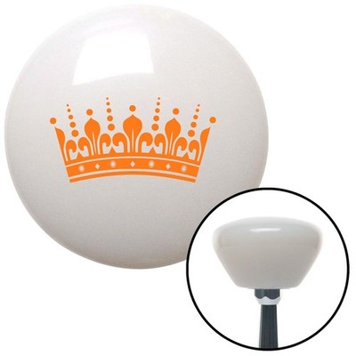 Orange Queens Crown White Retro Shift Knob w/ M16x1.5 Insert Shifter Auto Brody