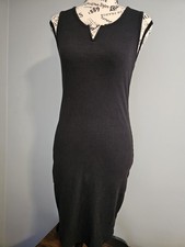 PS Kate Women's Size Medium Ribbed Tank Sweater Dress Black Super Soft Stretchy