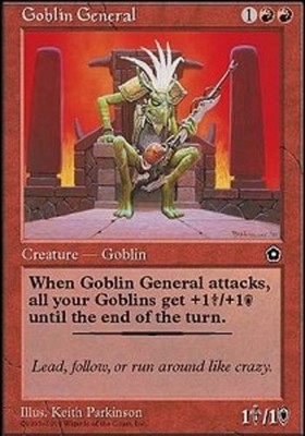 [1x] Goblin General Heavy Play, English Portal Second Age MTG Magic
