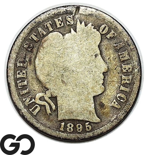 1895-S Barber Dime, Better Date San Francisco Issue
