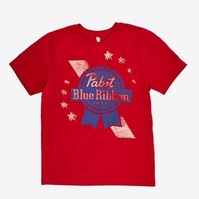 Men's Pabst Blue Ribbon PBR Americana T-Shirt Red Size L NWT