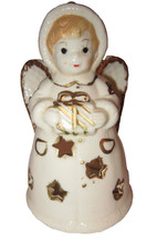 Antiguo candelabro vintage de porcelana cerámica ángel de Navidad niña