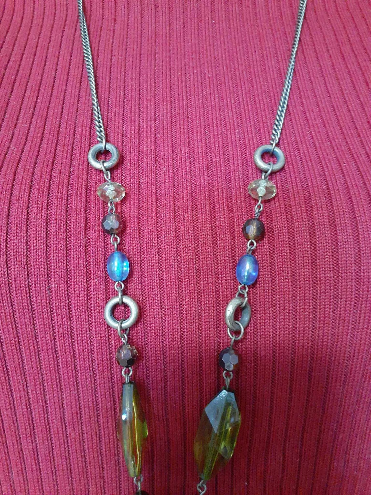 Multi-colored Necklace 22"+ adjustable, Lobster c… - image 7