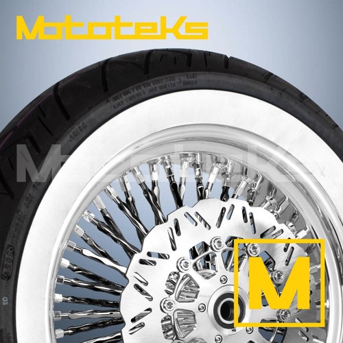 RUEDA RADIOS GRUESOS 18X3,5 52 ACERO INOXIDABLE TRENZADO PARA HARLEY SOFTAIL SPORTSTER TRASERA - Imagen 4 de 5