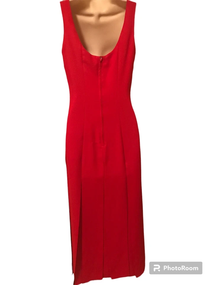 VESTIDO LAVADO COCHE MUJER Rojo 4 Allen Schwartz a.b.s. Colección Diseñador Vintage Foto 4 de 4