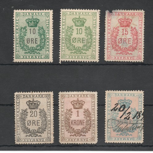 Early Denmark Revenue Stamps - Mixed Condition