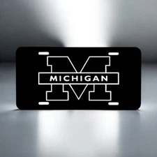 University Of Michigan! Laser Engraved Front License Tag!! Looks Great!!