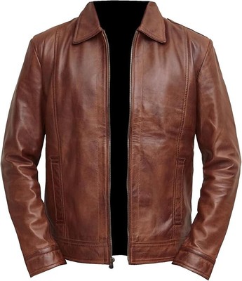 Keanu Reeves John Wick 4 Men's Classic Brown Sheepskin Leather Biker Jacket