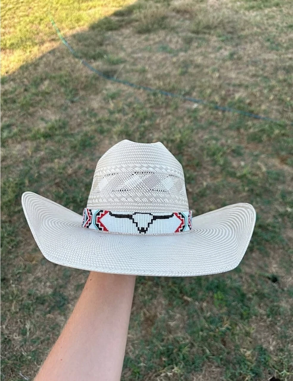 Western Seed Beaded Hat Band Fit Cowboy Hatband South West Multi Color Hat Band