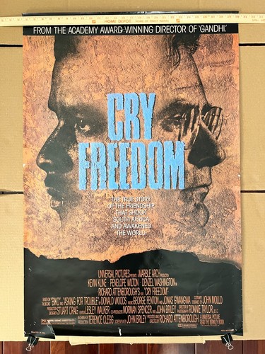 CRY FREEDOM rare movie poster RICHARD ATTENBOROUGH Denzel Washington 27x40
