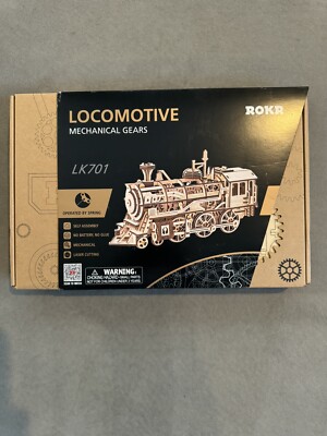 ROKR Wooden 3D Puzzle Model Kit - LOCOMOTIVE TRAIN - Mechanical Gears ...