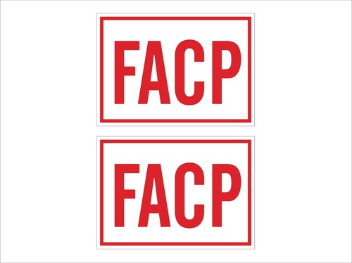 FACP Fire Alarm Control Panel Stickers (1 Pair) City County State Fire Code P953