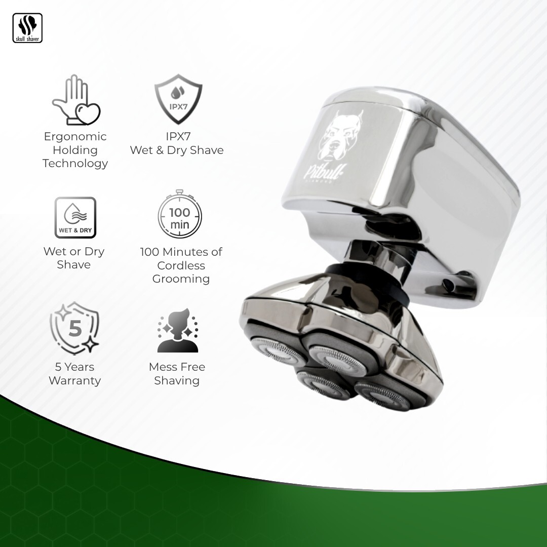 脱毛・除毛 Skull Shaver Pitbull Silver Pro Amazon.com: Skull Shaver Pitbull Silver PRO Head & Face Shaver