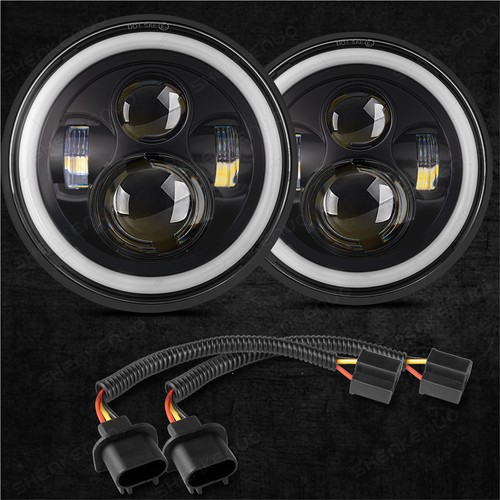 For Mazda Miata MX5 90-97 RX7 79-85 Pair 7" inch LED Headlights Halo Angel Eyes - Picture 6 of 14