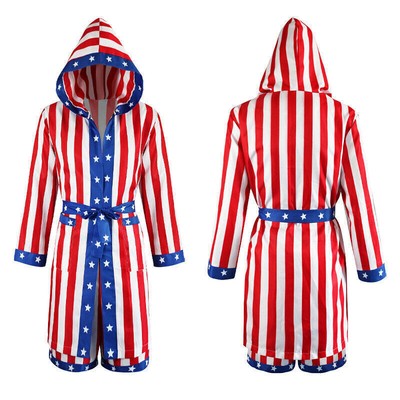 Neu Cosplay Rocky Balboa Boxanzüge Adult Kinder Kostüme Star-Spangled Banner