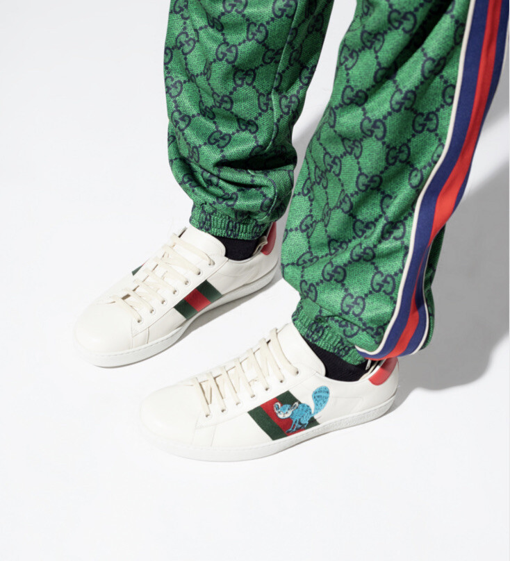 NIB GUCCI Men\'s Freya Hartas Ace Sneaker In White Leather Size US 10.5 G 10 Gucci | Shoes | Nib Gucci Mens Freya Hartas Ace Sneaker In  main image 4