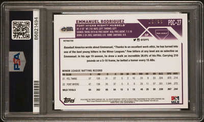 2023 Topps Pro Debut CHROME REFRACTOR 3/99 #27 EMMANUEL RODRIGUEZ 