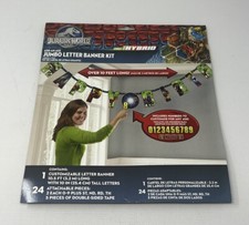 Jurassic World Dino Hybrid Happy Birthday Jumbo Letter Banner Kit - NEW 