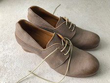 MOMA Schuhe ungetragen Asterix grigio Leder Gr. 37,5  Schnürschuhe Blockabsatz