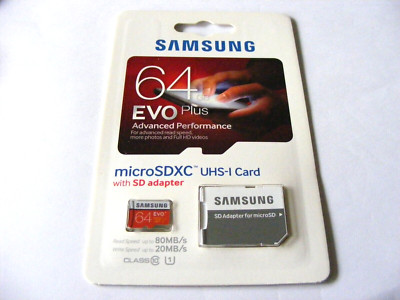 64GB Micro SDXC UHS-I Card Class 10 EVO Plus ( 64 GB MicroSDXC ) SAMSUNG Neu