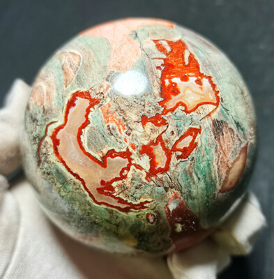 359.4G Natural Polished Colorful Agate Stone Sphere Ball Healing WYX330